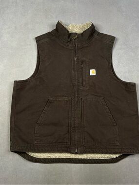 Carhartt Dark Brown Sherpa-Lined Work Vest